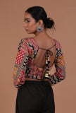 Multicolor Cotton Ajrakh Printed Full Sleeve Blouse