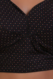 Black Cotton Ajrakh Printed Full Sleeve Blouse
