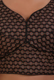 Black Cotton Ajrakh Printed Full Sleeve Blouse
