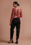Maroon Cotton Ajrakh Printed Full Sleeve Blouse