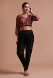 Multicolor Cotton Ajrakh Printed Full Sleeve Blouse