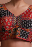 Multicolor Cotton Ajrakh Printed Full Sleeve Blouse