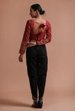 Maroon Cotton Ajrakh Printed Full Sleeve Blouse