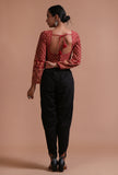 Maroon Cotton Ajrakh Printed Full Sleeve Blouse