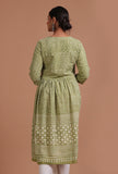 Sage Green Cotton Printed Dress