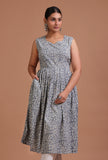Casual grey printed dress for summer wear