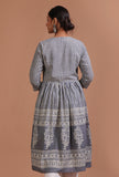 Grey Cotton Printed Dress