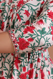 Set Of 2: Multicolor Cotton Printed Dress & Pant Set