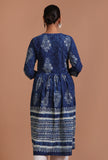 Blue Color Cotton Printed Dress