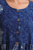 Blue Color Cotton Printed Dress