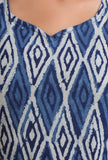 Blue Color Cotton Printed Dress