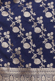 Navy Blue Color Semi Silk Dupatta With Zari Weaving