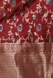 Maroon Color Semi Silk Dupatta With Zari Weaving