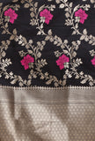 Black Color Semi Silk Dupatta With Zari Weaving
