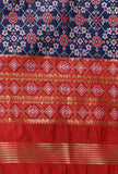 Navy Blue & Red Color Semi Silk Dupatta With Zari Weaving