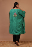Sea Green Cotton Crush Ari Embroidered Kaftan- Free Size