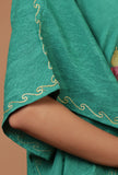 Sea Green Cotton Crush Ari Embroidered Kaftan- Free Size