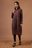 Blue & Multicolor Kani Embroidered Long Jacket