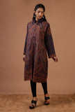 Blue & Multicolor Kani Embroidered Long Jacket
