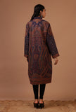Blue & Multicolor Kani Embroidered Long Jacket