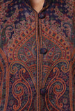 Blue & Multicolor Kani Embroidered Long Jacket