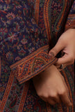 Blue & Multicolor Kani Embroidered Long Jacket
