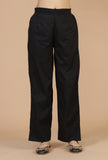 Solid Black Cotton Pants