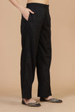 Solid Black Cotton Pants