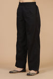Solid Black Cotton Pants