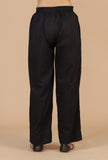 Solid Black Cotton Pants