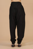 Solid Black Chooridar Cotton Pant