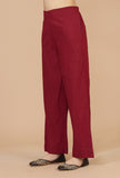 Solid Red Cotton Pant