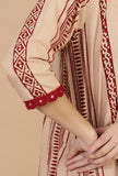Printed A-Line Overlay Kurta with Mirror Lace Trim