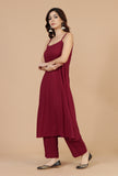 Ruby Red Strappy A-Line Kurta