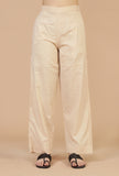 Beige Straight Cotton Pants