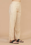Beige Straight Cotton Pants