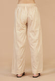 Beige Straight Cotton Pants