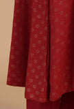 Maroon Rayon Hand Block Printed Flared Kurta
