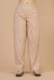 Set of 3: Maroon Elegance Handblock Printed Cotton Kurta & Beige Cotton Pant with Dupatta Set