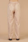 Set of 3: Maroon Elegance Handblock Printed Cotton Kurta & Beige Cotton Pant with Dupatta Set