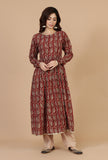 Maroon Elegance Handblock Printed Cotton Kurta