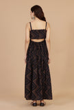 Noor Black Zigzag Printed Strappy Dress