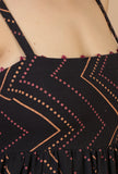 Noor Black Zigzag Printed Strappy Dress