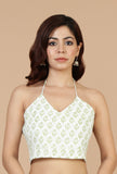 Sea Green Floral Woven Kota Doriya Saree with Black Border & Unstitched Blouse