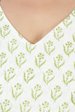 Sea Green Floral Woven Kota Doriya Saree with Black Border & Unstitched Blouse