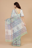 Floral Mint Kota Doriya Saree with Unstitched Blouse