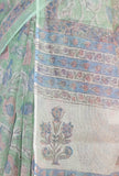 Floral Mint Kota Doriya Saree with Unstitched Blouse