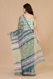Botanical Green Kota Doriya Saree & Unstitched Blouse
