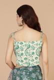 Botanical Green Kota Doriya Saree & Unstitched Blouse
