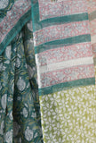 Botanical Green Kota Doriya Saree & Unstitched Blouse